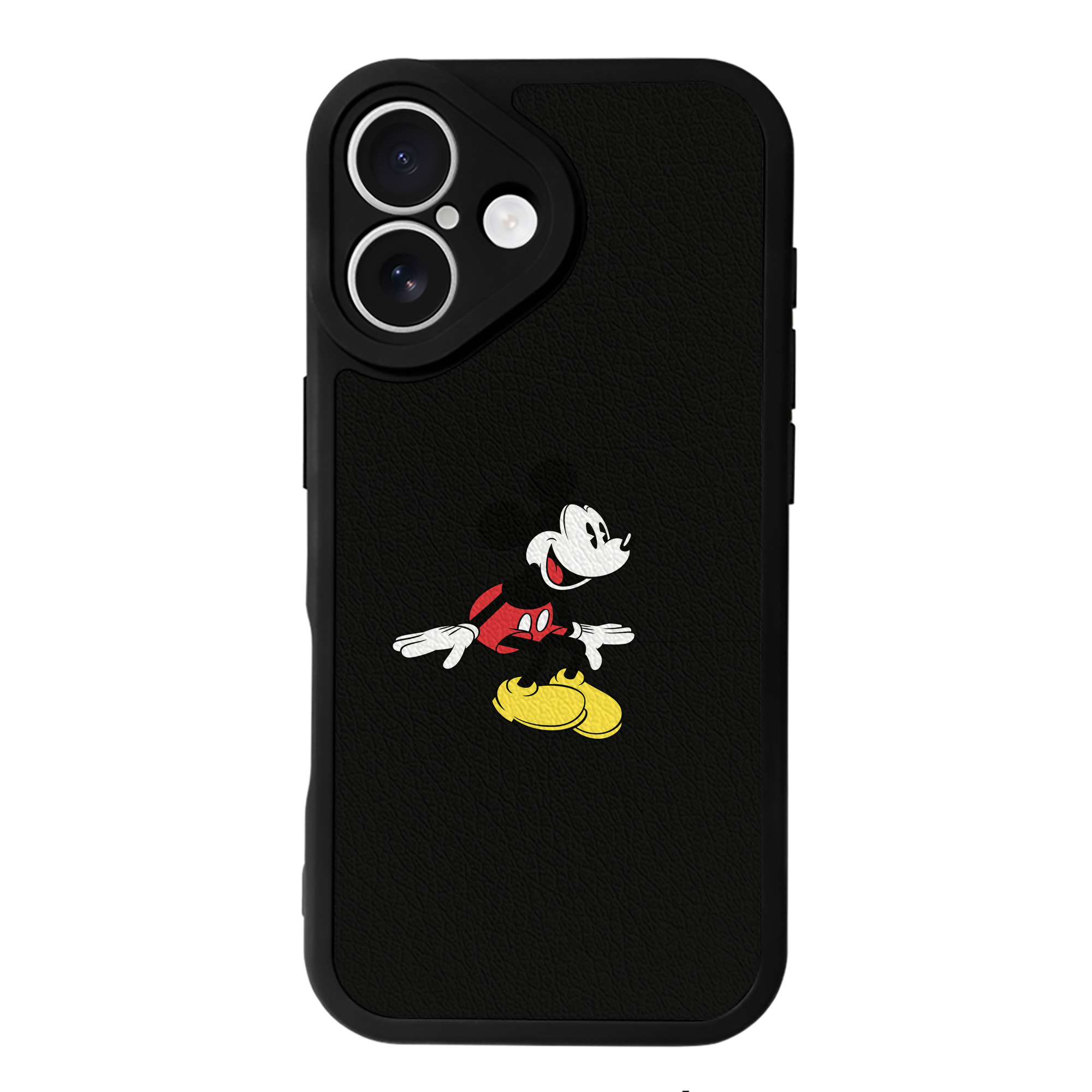 （画像用） ミッキーマウス Mickey Mouse 【iPhone 16シリーズ対応】シリコンスマホケース（レザー調） 材質：シリコン